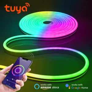 Smart 12V RGB Neon LED Strip Voice Control Alexa, Google Home